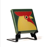 4x4 Rooster Art Tile - Green