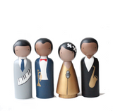 Jazz Cats Wooden Dolls