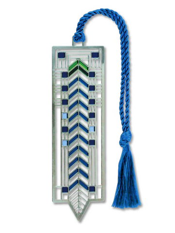 Prairie School Stained Glass Metal Bookmark