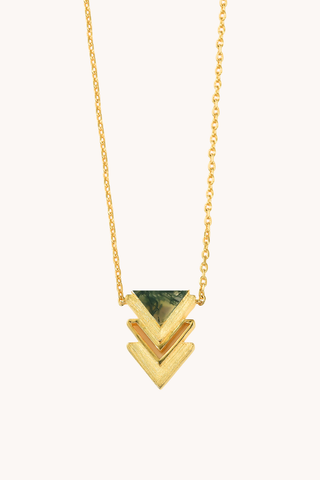 FLW Tree of Life Gold Necklace - Moss