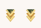 FLW Tree of Life Gold Earrings - Moss