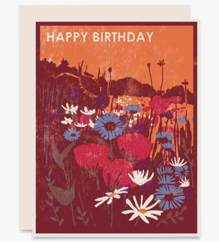 Wildflowers Happy Birthday Card