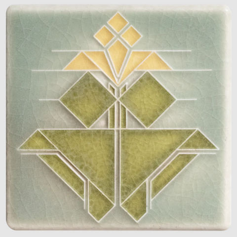 4x4 Avery Tulip Art Tile - Jade