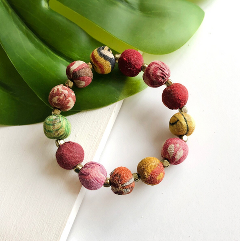 Small Kantha Bauble Bracelet