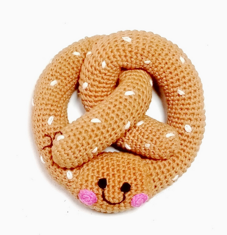 Soft Pretzel Rattle by Pebble