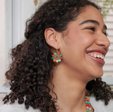 Kantha Capri Sunflower Earrings