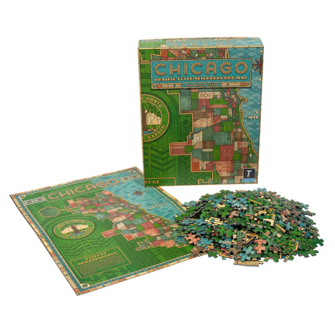 Prairie Style Stained Glass Neighborhood Map 1000 Pc Puzzle