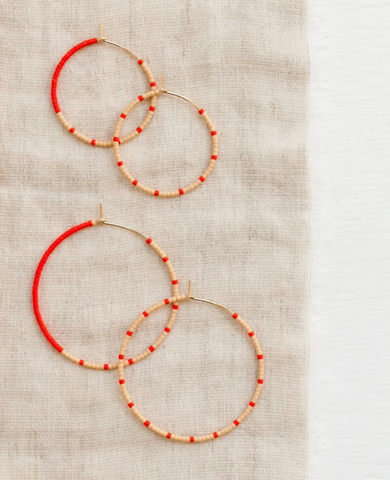 Loma earrings in Blush/Red by Abacus Row