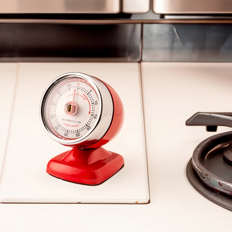 Vintage Streamline Kitchen Timer - Red