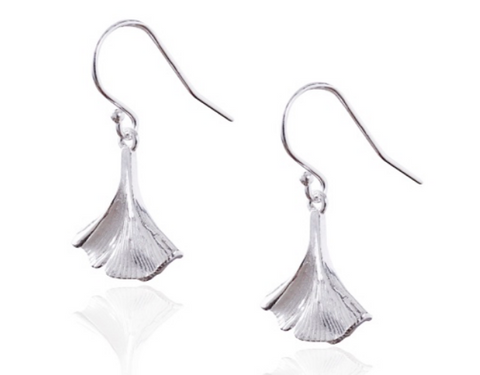 Sterling Silver Ginkgo Earrings