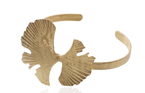 Ginkgo Leaf Cuff 18k Gold Vermeil