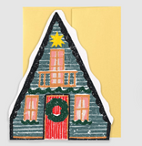 Blue Cottage Card - Winter Cottage Collection