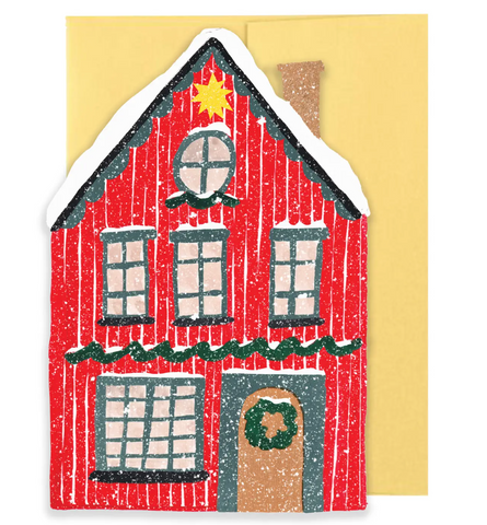 Red Cottage Card - Winter Cottage Collection