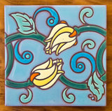 6x6 Nouveau Floral Ceramic Tile