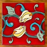 6x6 Nouveau Floral Ceramic Tile