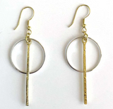 Bar Hoop Drop Earrings