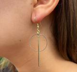 Bar Hoop Drop Earrings