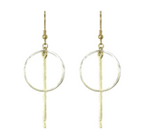 Bar Hoop Drop Earrings
