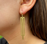 Pierced Rectangle Earrings