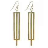 Pierced Rectangle Earrings