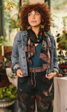Flight of Fancy Floral Scarf with Hummingbirds Print