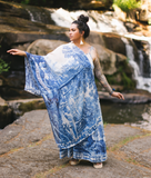 Let the Light in Bohemian Scarf with Blue Delft Toile Print