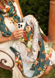 Stay Gold Boho Linen Tote Bag with Rabbits, Flowers, and Bees