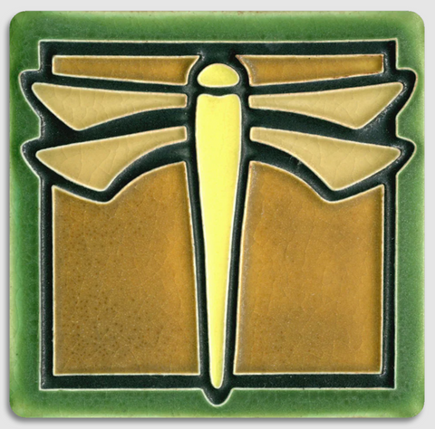 4x4 Dragonfly Art Tile - Green