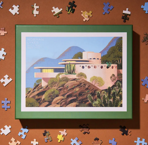 FLW Norman Lykes House Puzzle by artist Kim Smith