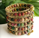 Kantha Beaded Grid Cuff