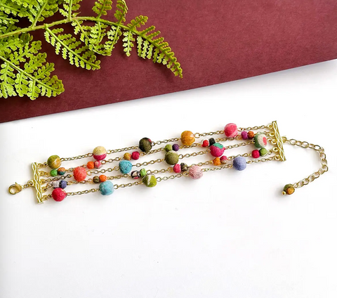 Kantha Sprinkled Chains Bracelet