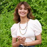 Scrolled & Dotted Kantha Necklace