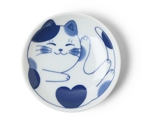 Blue Cats Calico 3.75" Dish