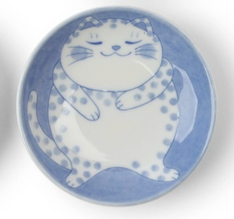 Blue Cats Spotted 3.75" Dish