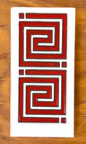 3x6 FLW Whirling Arrow on White Ceramic Tile
