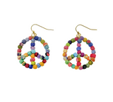 Kantha Milieu Peace Sign Earrings