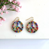 Kantha Milieu Peace Sign Earrings