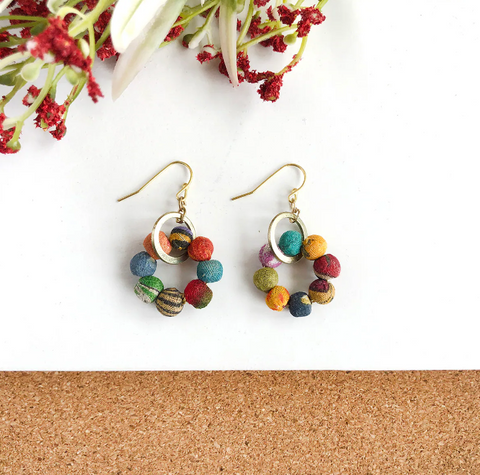 Kantha Orbital Earrings