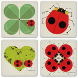Charley Harper's "Lucky Ladybugs" Coaster Set