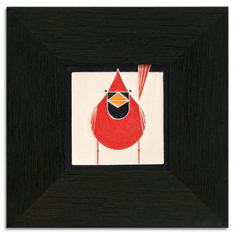 4x4 Cardinal Art Tile, Framed