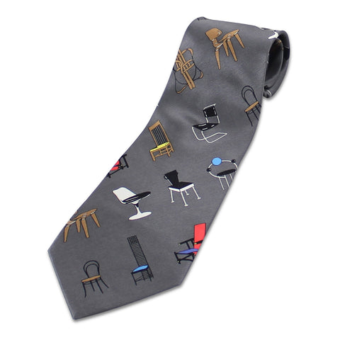 "Chairs Grey" Tie