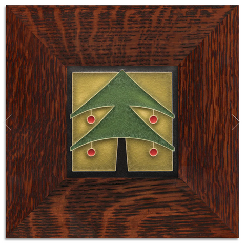 4x4 Christmas Tree Art Tile, Framed