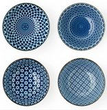 Blue & White 5" Bowl Set