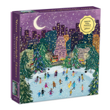 Merry Moonlight Skaters 500 Piece Foil Jigsaw Puzzle